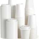16 oz Paper Coffee Cups, Disposable Paper Cup with Lids, Hot/Cold Beverage Drinking Cup for Water, Juice, Coffee or Tea, Suitable for Home, Shops and Cafes 14 Cups