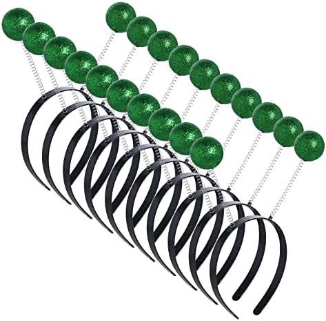 1 Broken, jiebor 5Pcs Alien Headband Martian Antennas Headband Space Costume Accessories Glitter Ball Head Boppers for Party Women