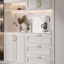 goldenwarm Pack of 2 Gold Dresser Pulls Modern Kitchen Cabinet Handles 96mm Hole Centers - LSJ12GD96 Square Handles Bedroom Closet Pull Handles Furniture Door Hardware