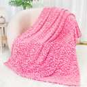 Warm Blanket Pink Soft Fleece Leopard Print Blanket for Women, Fuzzy Hot Pink Cheetah Print Throw Blankets for Bed Couch Sofa, Cozy Gifts for Women Mom Birthday Mothers Day 50x60 Inches