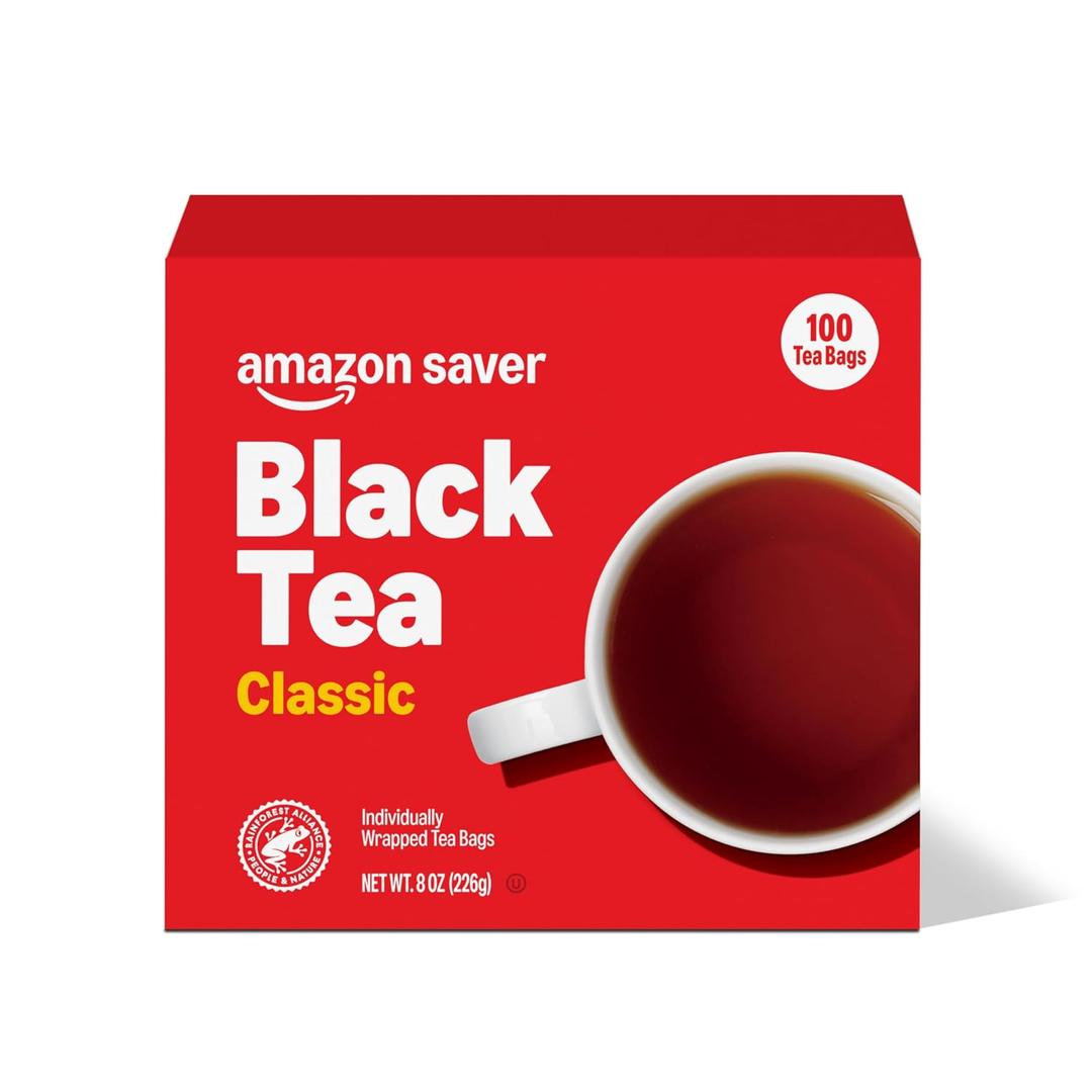 Amazon Saver, Classic Black Tea, 8 Oz, 100 Ct (EXP 12/15/27)