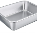 TeamFar Rectangular Cake Pan Brownie Pan, Stainless Steel Lasagna Casserole Baking Pan, 8’’x10’’x3’’, Rust Free & Non Toxic, Easy Clean & Dishwasher Safe