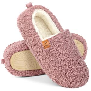 ATHMILE House Slippers for Women Memory Foam Closed Back House Shoes Outdoor Indoor Bedroom Slippers Chenille Knit Fleece Fuzzy Comfy Cozy, Size 12-13
