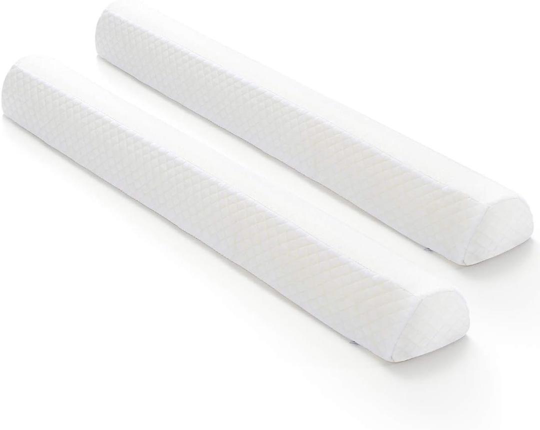 Shinnwa Bed Bumpers for Toddlers (2-Pack) Memory Foam Rail & Adults, Safety Guard Queen, King, Full Bed, Sleep Long Pillow Pads with Non-Slip Bottom Machine Washable Cover ([2-Pack] 2 Bumpers)