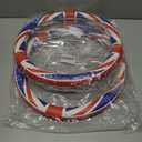 2 PC Car Steering Wheel Cover, 38cm British Flag Design Breathable Leather Rubber Inner Ring Steering Wheel Cover, Personalized Modification Accessories, Suitable for Most Models (Red & Blue)