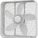 Comfort Zone Box Fan with Carry Handle, 20 inch, 3 Speed Full-Force Air Circulation Window Fan, Bedroom Floor Fan with 5 Blades, White Noise Cooling Fan, White