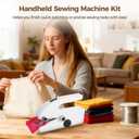 Portable Handheld Sewing Machine Kit - Mini Electric Stitching Machine Hand Held for Beginners, Dual Speeds, USB or Battery Powered, Complete Set with Accessories, DIY Repairs on Clothes, Fabrics
