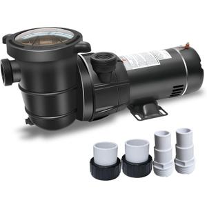 DoE-Compliant CEC approved 1.5HP 115v 4920GPH Above Ground Pool Pump with On/Off Switch and Reversible Discharge Port