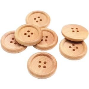 YaHoGa 30pcs 30mm (1 1/5 inch) Wood Buttons Large Natural Wooden Buttons for Sewing Sweater Crafts Bulk