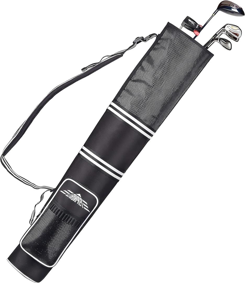 Champkey Professional Golf Sunday Bag (Carry 3-9 Clubs) - 6 Carry Pockets & Adjustable Sling Strap Golf Carry Bag Ideal for Golf Course & Travel (Black)