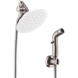 G-Promise Dog Shower Sprayer Attachment for Fast and Clean Pet Showering, Multifunctional Shower, Metal Diverter, 100 Inch Extra Long Hose, No Drill Hook, Dog Washing-Bathroom (Brushed Nickel)