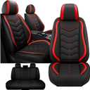Fit for Honda CR-V 2008-2026 Seat Covers, Waterproof and Wear Resistant Sports Seat Cover, Premium Nappa Leather Car Seat Covers.（5 Seats-Black Red）