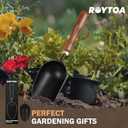ROYTOA Soil Scoop Garden Trowel, Garden Spade with Ergonomic Walnut Handle, Small Hand Shovel for Transplanting, Digging and Cultivating