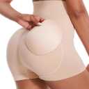 Zimi Collection Tummy Control High Waist Butt Lifter Panties Padded Underwear for Women Hip Enahncer Body Shaper Boyshort M