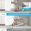 Merrylun Under Sink Organizers,5 Adjustable Height，Metal Pull Out Under Sink Organizers and Storage Shelves with Sliding Drawer, White 1pack（Hight 13.6″-16.9″）