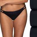 Vanity Fair Women's Illumination String Bikini Panties, Silky Stretch & Satin Trim, 6/M