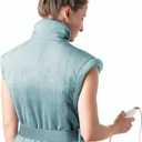 Pure Enrichment PureRelief XL Back & Neck Heating Pad- Safe Heat Therapy for Sore Muscles, Pain, & Cramps in Neck, Back, & Shoulders - 4 Heat Settings w/Auto Shut-Off, Soft Fabric (Sea Glass)