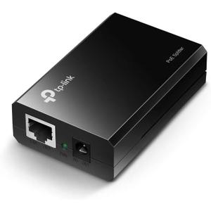 TP-Link TL-PoE10R, 802.3af Compliant Gigabit PoE Splitter, 5/9/12V DC Power Output, Up to 100 Meters (325ft.), Power Adapter & Cable Included (Black)