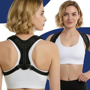 Posture Corrector for Men and Women, UltraSupport+ Comfortable Upper and Back Brace, Pain Relief from Bad Posture for Slumping Shoulders, Hunching, Shoulder Pain Neck. Adjustable Back Straightener, M/L