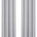 Yakamok Greyish White Curtains for Bedroom,Grommet Thermal Insulated Room Darkening Curtains for Living Room, 37' 84 ,2 Panels