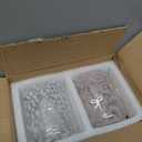 Yoiemivy 2 Pack Bow Icon Juice Glasses Coquette Aesthetic Glass Cups 14 oz Double Old Fashioned Icon Handblown Stemless Glasses Cute Pink Glass Drinking Cups for Party Supplies Gifts