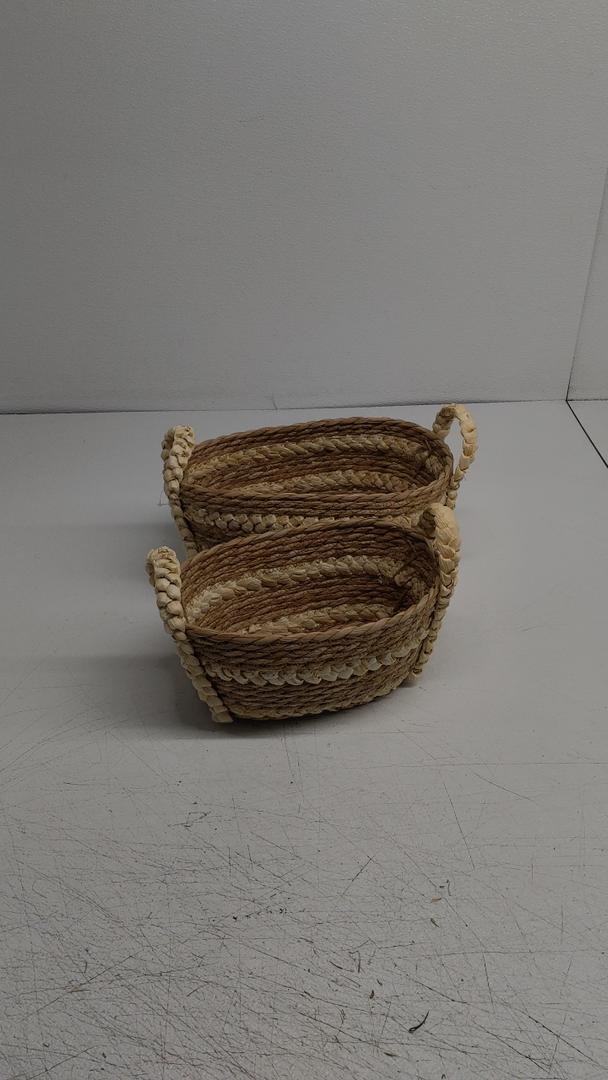 Small Bamaboo Basket 2Pcs