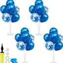 Blue Balloon Stand Centerpiece Table Decorations for Men's Birthday Father's Day Retirement Graduation Decorations Class of 2025(Blue set4)