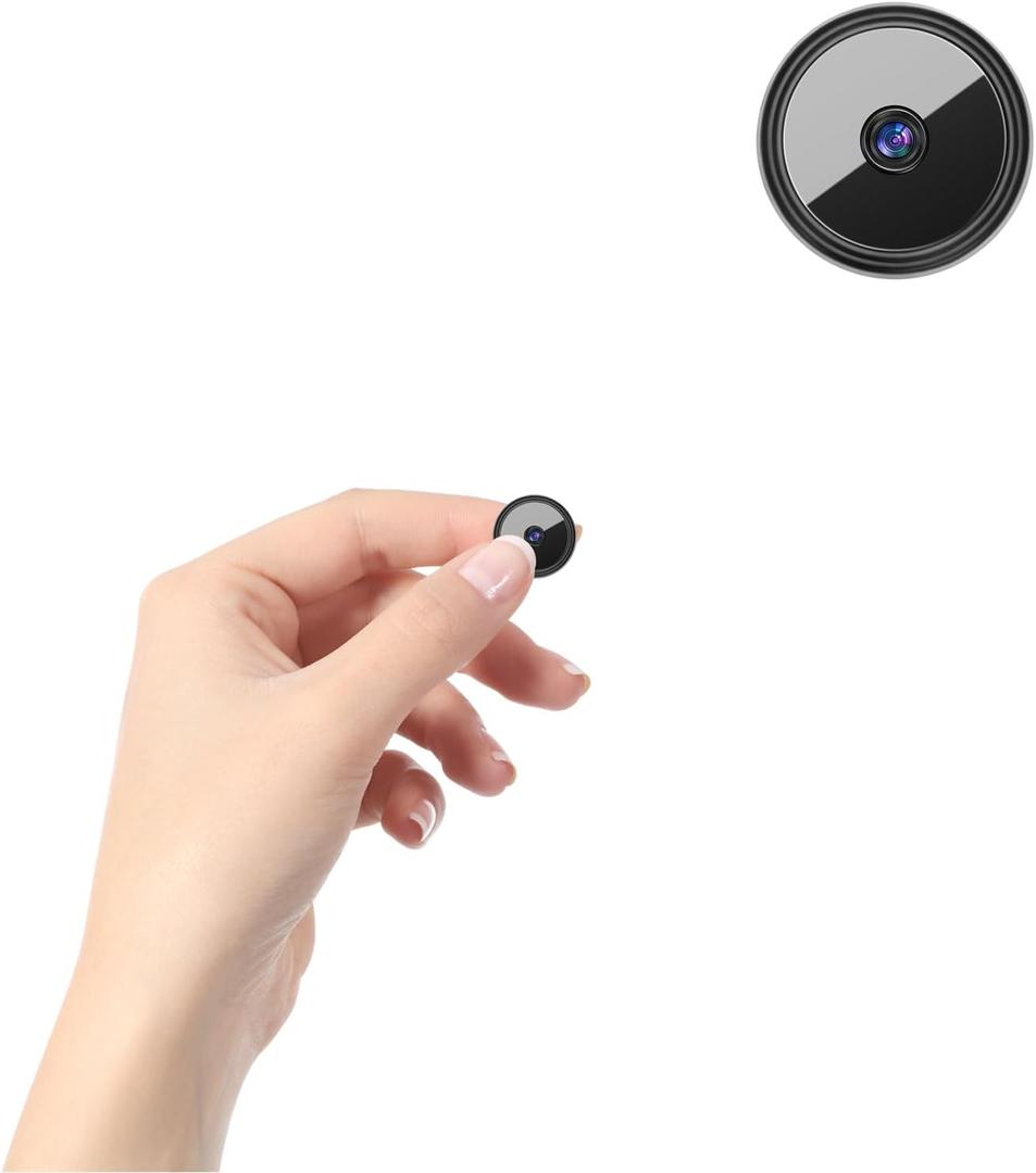 1pcs Only 0.9 inch Hidden Camera with Audio/Video Mini Small Spy Home Indoor Night Vision Motion Detection Baby Monitor Wireless Outdoor Nanny WiFi espias Security Secret (1, Black, mini)