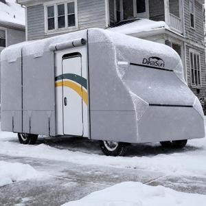 Class C RV Cover 20' ~ 23' – Upgraded Heavy-Duty 9-Layers Top Class C Motorhome Cover, Windproof & Waterproof Toy Hauler Travel Trailer Camper Covers for Winter Snow Protection