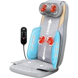 Shiatsu Neck and Back Massager with Heat,4D Kneading Back Massager for Pain Relief Deep Tissue,Back Massage for Chair, Adjustable Neck Massager with 20 Kneading Nodes,Gifts for Women Men