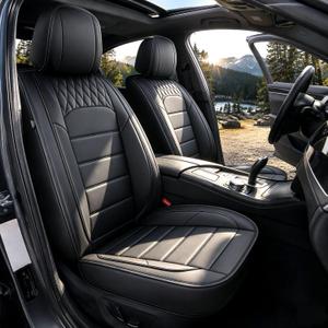 for Chevrolet/Chevy Tahoe Seat Covers 2011-2026, Full Set Black Premium Faux Leather Waterproof Car Seat Protectors with Airbag Compatible Easy to Install Anti-Slip Design