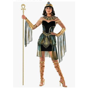 Morph Cleopatra Plus Size Egyptian Costume for Women - Halloween Dress, Size XL Black/Gold