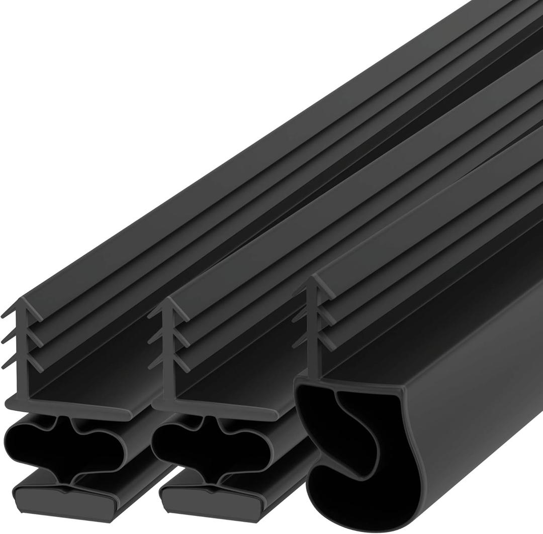 TMH Magnetic Weather Stripping Door Seal for Metal Doors - Kerf Door Seal Kit, 36" x 84" - Black Weather Stripping for Doors.