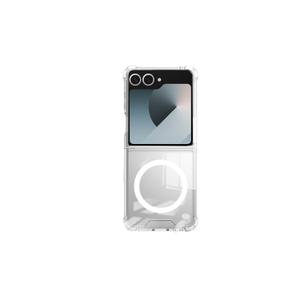 ioiFour for Samsung Galaxy Z Flip 6 Magnetic Clear Case, Compatible with Wireless Charger and Magsafe Card Wallet, Simplistic Transparent Shockproof and Drop-Proof Case (Flip 6)