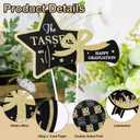 COCHIE Class of 2025 Graduation Party Decorations, Table Centerpieces Sticks for Grad Parties Supplies, Shiny Table Topper Decor for Kindergarten Preschool High School College (Glitter Black and Gold)