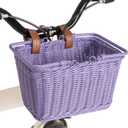 GRANNY SAYS Kids Bike Basket, Front Bicycle Bike Baskets for Kids, Small Wicker Bike Basket for Boys and Girls, Small Wicker Basket for Bike, 1-Pack (Purple)