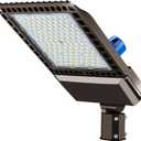 Juyace 300W LED Parking Lot Light with Slip Fitter Mount Pole Flood 5000K IP65 Waterproof Commercial Street Dusk to Dawn Photocell Lighting 100-277V