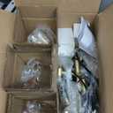 ILLMTW Gold Floor Lamp for Living Room,Bedroom,Mid Century Modern Standing Lamp Brass Tree 3 Light Tall Floor Lamps Vintage Retro Floor Lights Glass Amber Flower Lamp Shade Farmhouse Boho Bohemian