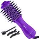 Dan Technology Blow Dryer Brush, 2 Inch Oval Titanium-Ceramic 4-in-1 Hot Air Brush & Hair Brush Blow Dryer for Fast Drying and Frizz-Resistant Volume 2 Speeds & 3 Heat Settings Lightweight 120V Purple