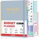 SUNEE Budget Planner - Monthly Budget Book with Expense Tracker Notebook, A4(8.5" x 11") Undated 12 Month Bill Organizer & Finance Planner to Manage Your Money, Account Book with Colorful Tab, Blue