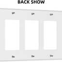 Decorative Outlet Covers Boho Green Leaf Floral Combination 3 Gang Wall Plate Triple Rocker Decora Light Switch Cover Plate Jumbo Electrical GFCI Switch Plate Cover for Bathroom Kitchen Decor (3-Gang Rocker /6.38 x 4.49 IN, Boho Floral Blue Magnolia/Red Hydrangea)