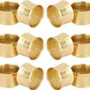 ITOS365 Gold Napkin Rings Set of 12, Handmade Hammered Metal Napkin Ring Holders for Dining Table, Wedding, Parties & Everyday Table Decor