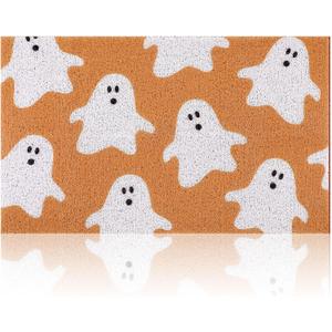 Halloween Door Mat Outdoor Entrance Halloween Doormat Decoration Imitation Coir Door Rug Farmhouse Rugs for Front Floor Porch Indoor Home(Ghost)