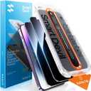 SMARTDEVIL 2 Pack Privacy Screen Protector for iPhone 14 Pro, Anti-Spy Tempered Glass Film, 9H Hardness Military Grade Shatterproof, Easy to Install, Auto Bubble-Free and Dust-Free Box, Case Friendly (Black)