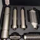 5 in 1 Blow Dryer Brush & Hot Air Styler110,000 RPM High-Speed Hair Dryer with Auto Wrap Curlers & Ionic Technology, Hot Air Brush Wrap Fast Drying, Curling/Volumizing/Straightening - Gold