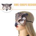 Halloween Owl Mask Half Face Jungle Animal Mask Owl Cosplay Accessories for Carnival Masquerade Party Decoration (Brown)