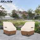 ANartcle Patio Chair Covers,600D Waterproof Heavy Duty Outdoor Lawn Furniture Covers,Patio Swivel Chair Covers for Outdoor Furniture,(35W x 37D x 36H inches) Beige&Brown