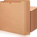 Zhehao 100 Pcs File Jackets Reinforced Straight Cut Tab Pocket Folders 2 Inch Expandable File Folder Expanding Paper Organizer with Tabs Expansion Pocket, Letter Size(Kraft Paper Color,Classic Style)