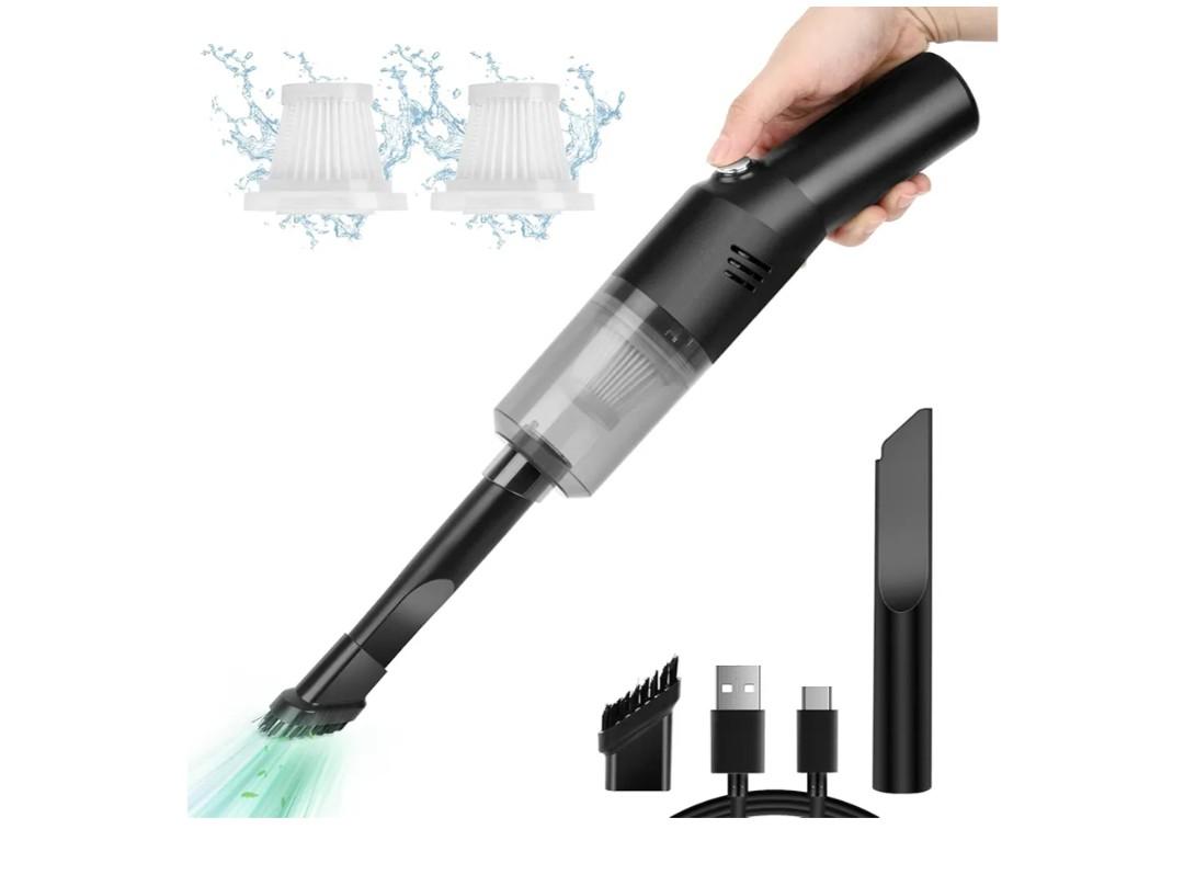 Auloea Portable Mini Car Vacuum Cleaner, High Power Cordless(400g) Handheld Rechargeable Vacuum Cleaner for Desk V06