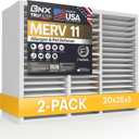 BNX TruFilter 20x25x5 (19.88 x 24.75 x 4.38 Honeywell Compatible 4) MERV 11 Air Filter (2-Pack) - MADE IN USA - HVAC AC Furnace Filters for Allergies, Dust, Pet, Smoke, Allergy MPR 1200 FPR 7